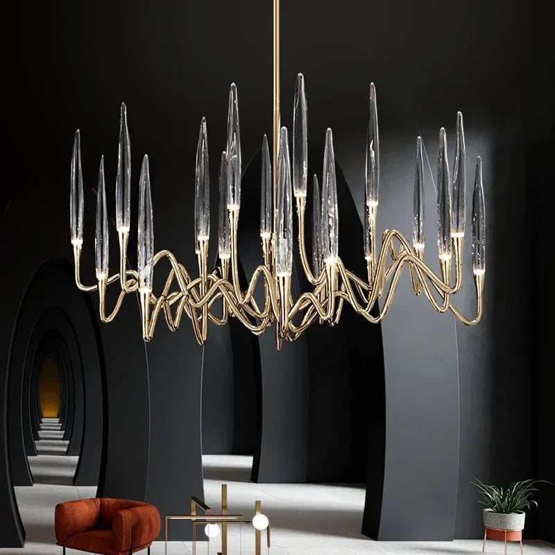 Silver Rectangles Candle Chandelier