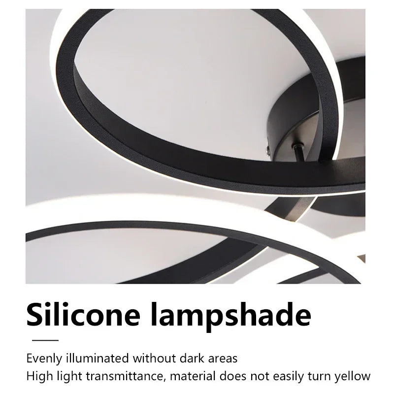 Modern LED Black White Flower Light
