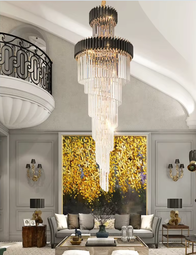 Tall Ceiling Crystal Chandeliers