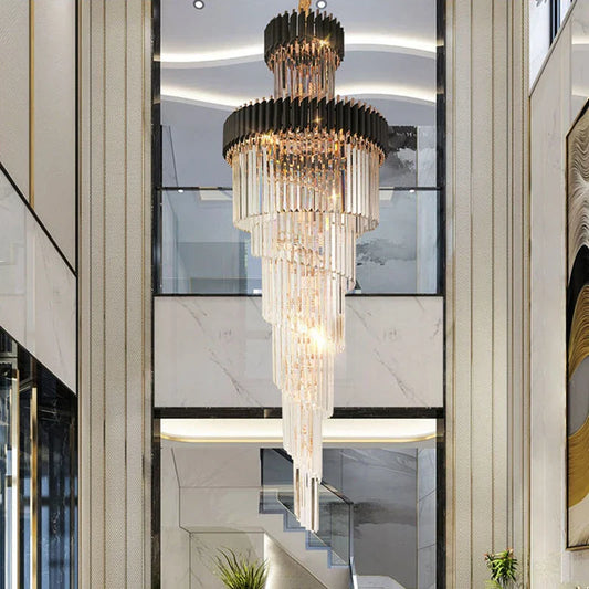 Tall Ceiling Crystal Chandelier