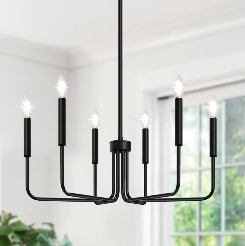 Modern 6 Light Black Chandeliers